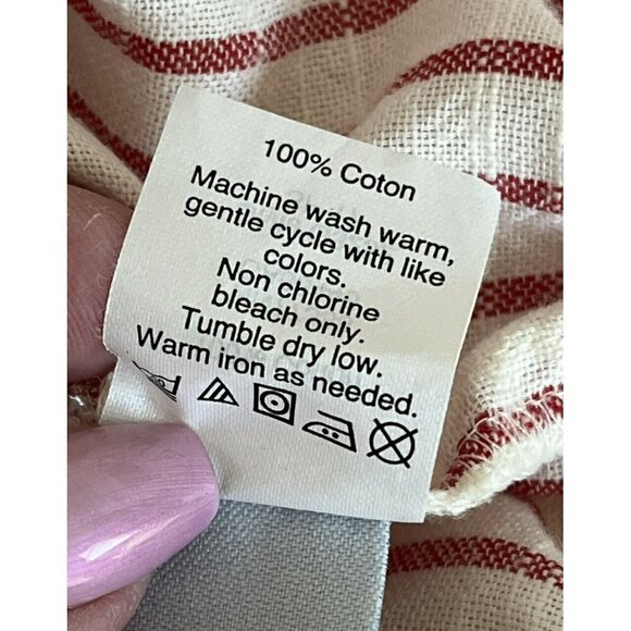 MADEWELL Woman's Sz M Cold-Shoulder Top in Red White Stripe Nautical Preppy - Picture 8 of 9